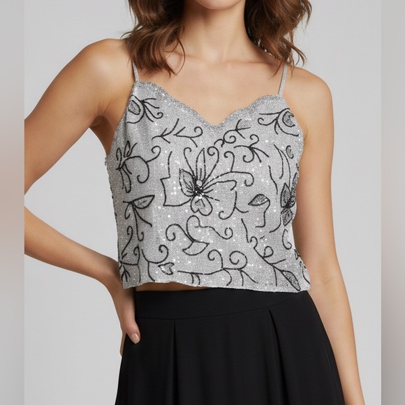 La Perla Vintage Silver and Black Embellished corset - Picture 2 of 13